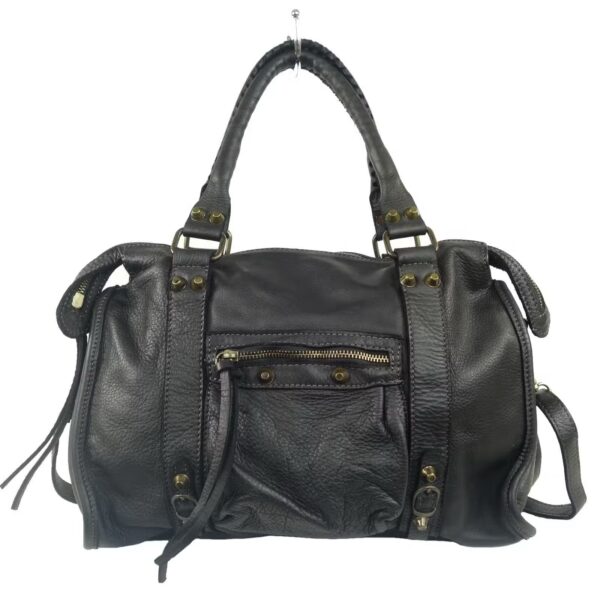 Sac en cuir noir